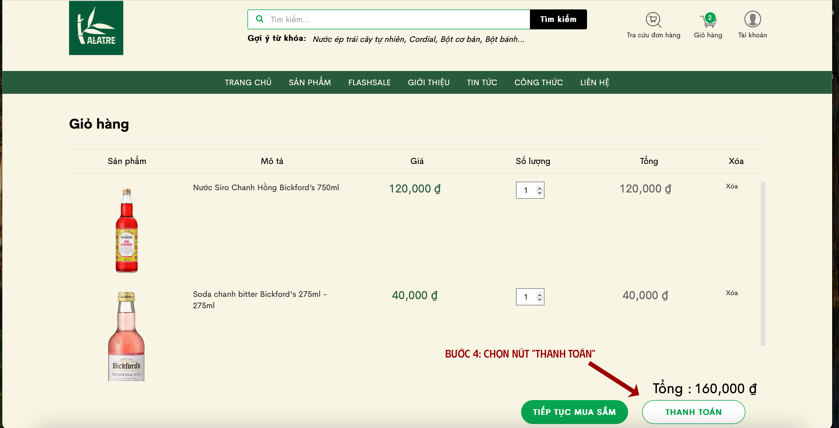 Hướng dẫn mua hàng trên website Alatre 4