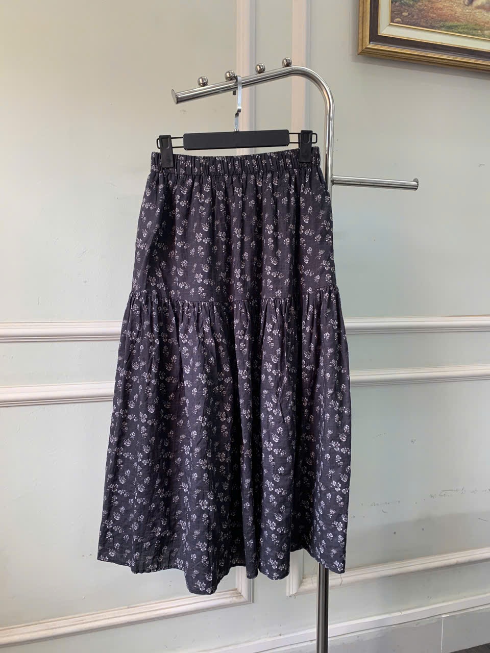 Chân váy hoa dáng xòe, cạp chun, Freesize