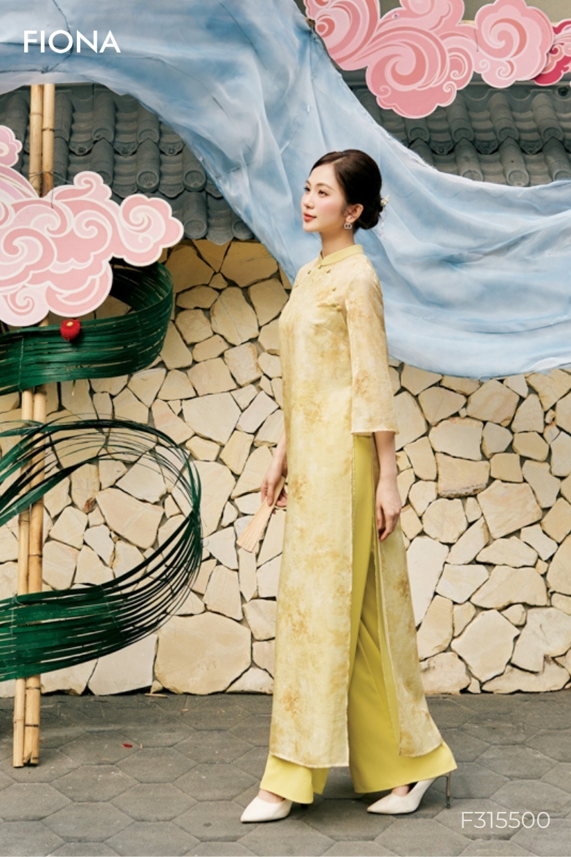 Quần dáng suông, cạp chun sau (Mix áo dài F915500 và F915502)