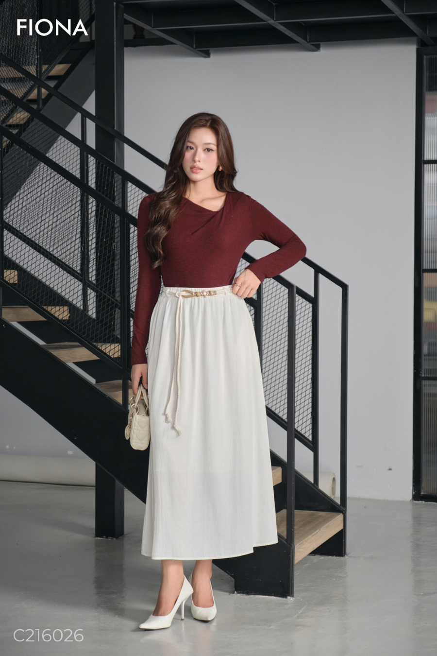 Chân váy dáng xòe, chất Lụa tằm, kèm dây lưng rời, Freesize