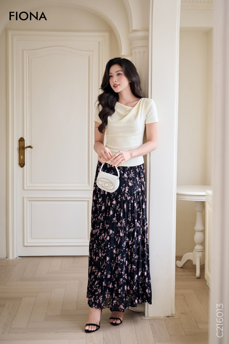 Chân váy maxi dáng xòe, vải chiffon, cạp chun, freesize
