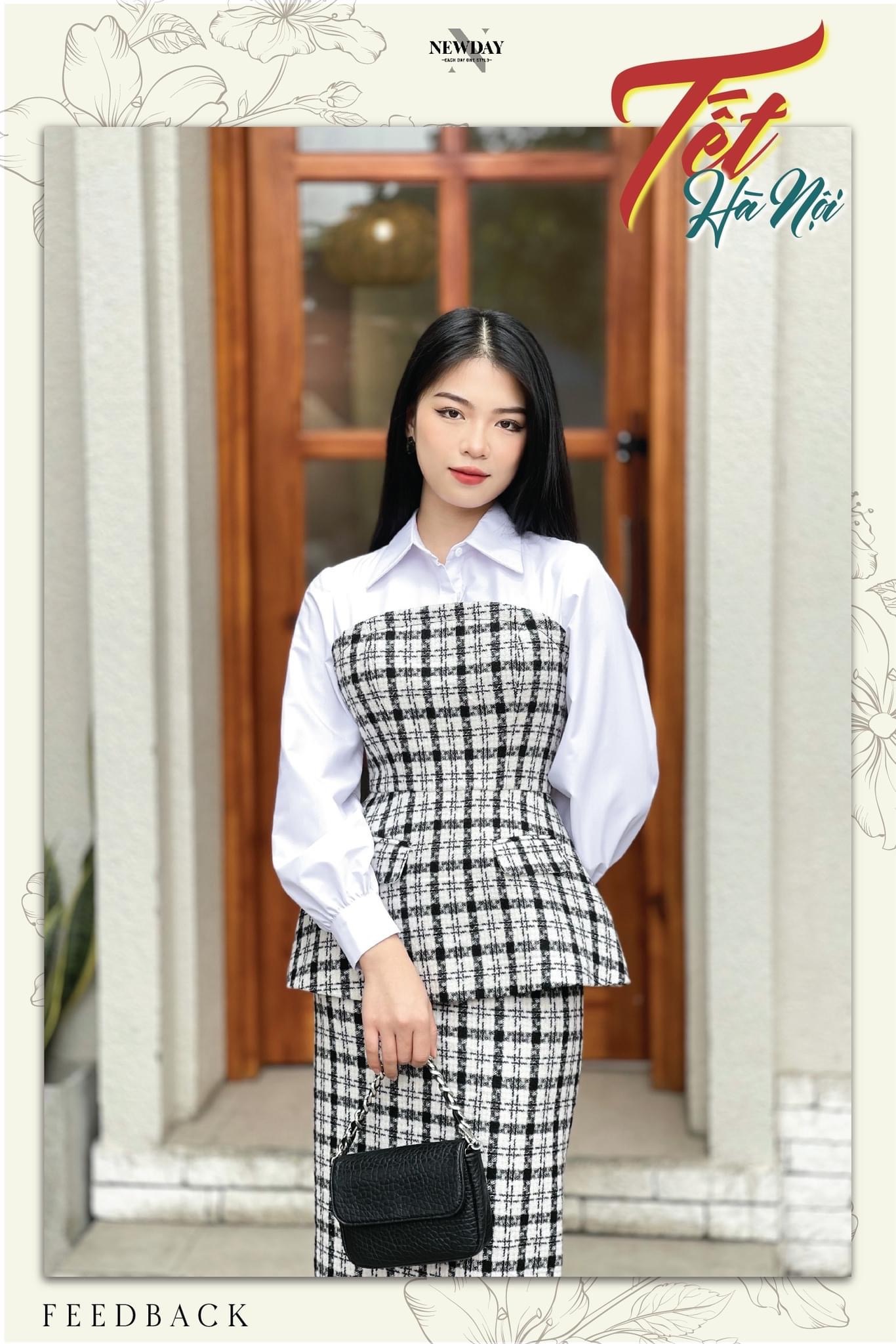 ÁO TWEED PHỐI SƠ MI ALICE