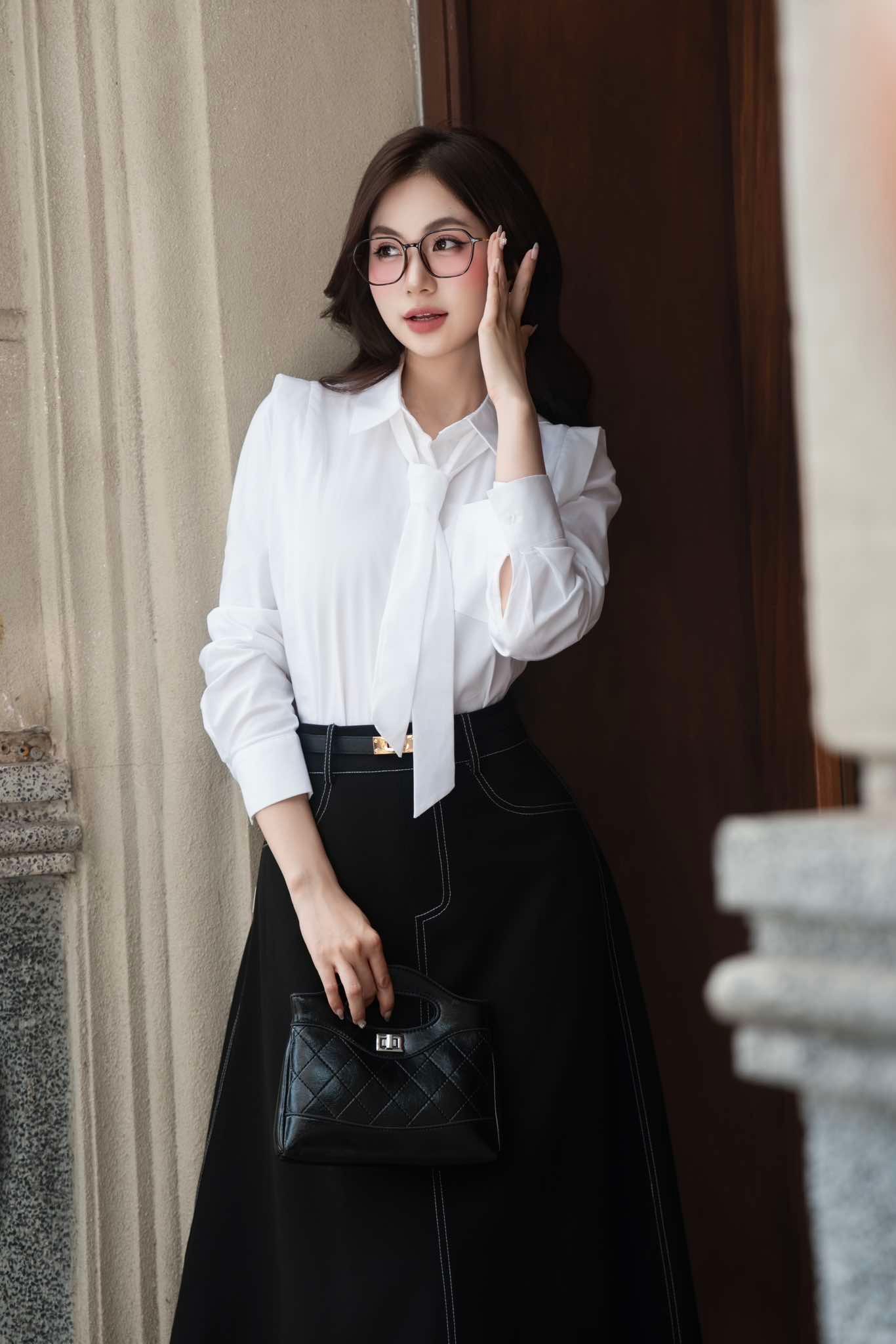 ÁO SƠMI DÀI TAY PHỐI NƠ LILY