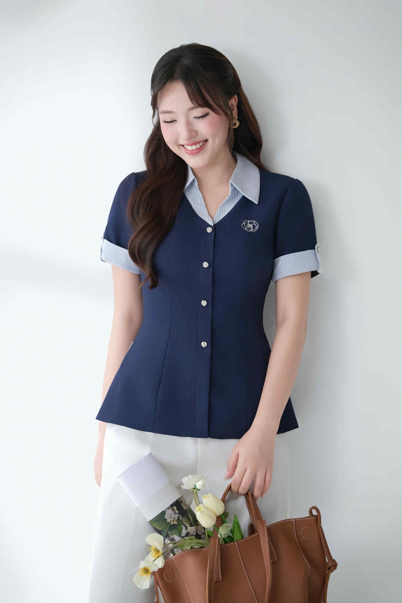 ÁO CỔ SƠ MI PHỐI KẺ TAY NOAH