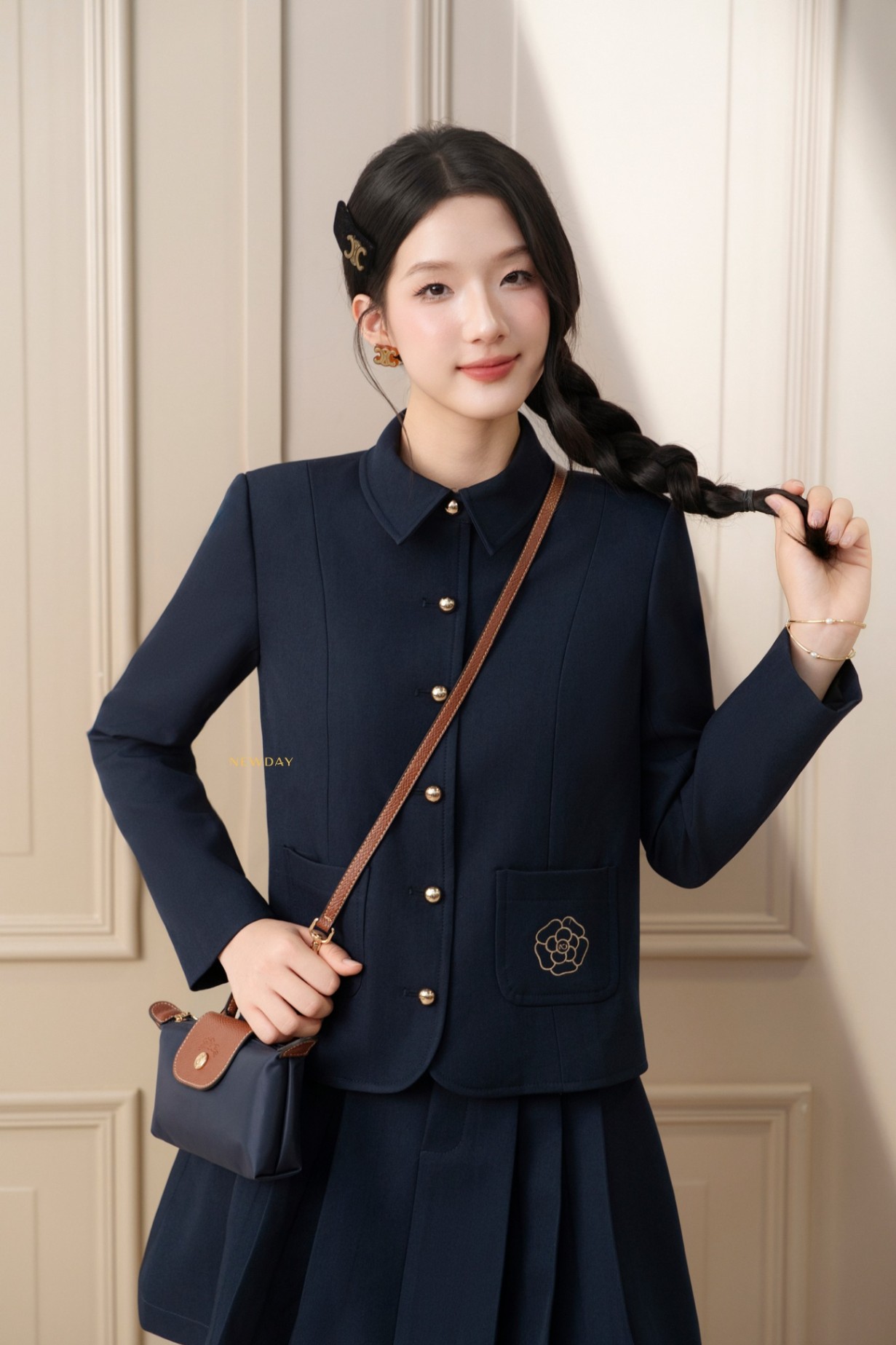 ÁO VEST CỔ ĐỨC THÊU TÚI EMILY