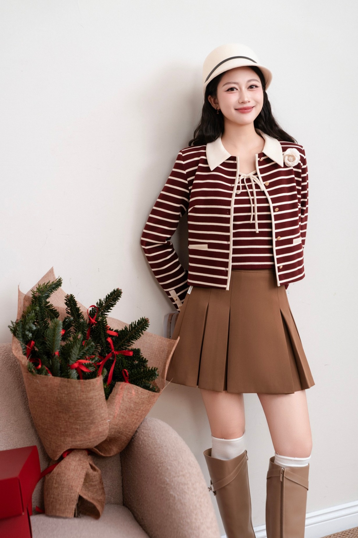 ÁO DÀI TAY CỔ ĐỨC PHỐI VIỀN DILLAN