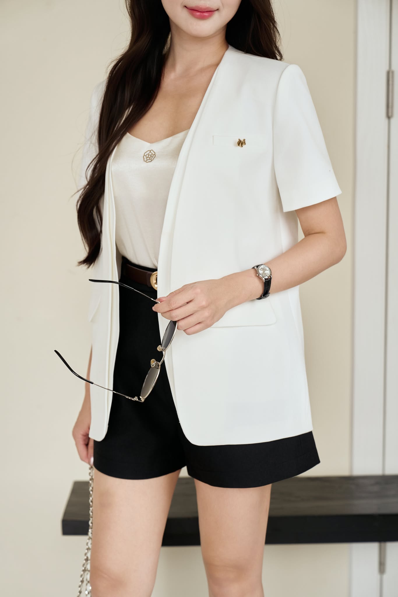 ÁO BLAZER TAY NGẮN 2 NẸP SANCI