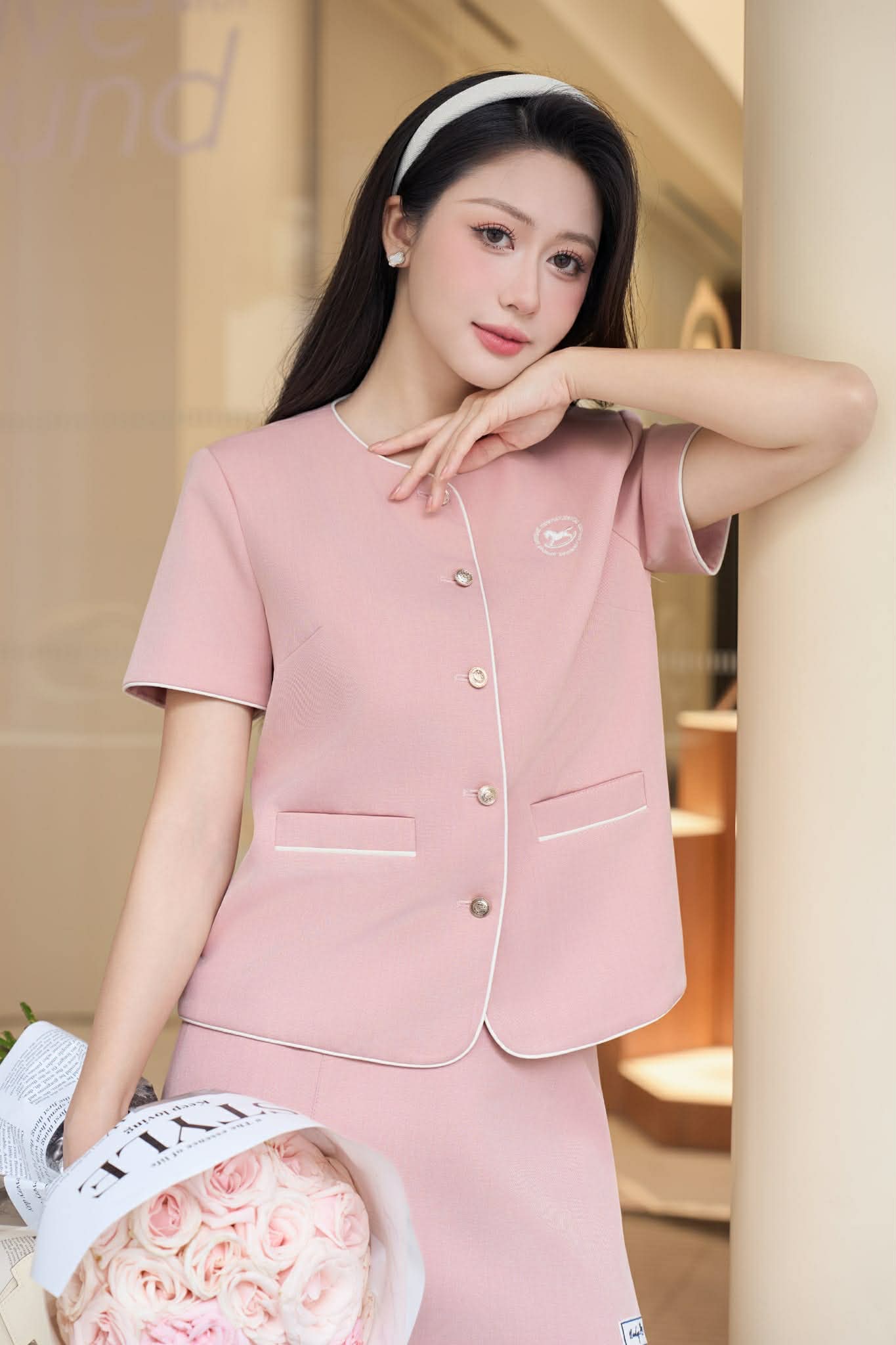 ÁO DÁNG SUÔNG THÊU HOA TIẾT SELINA