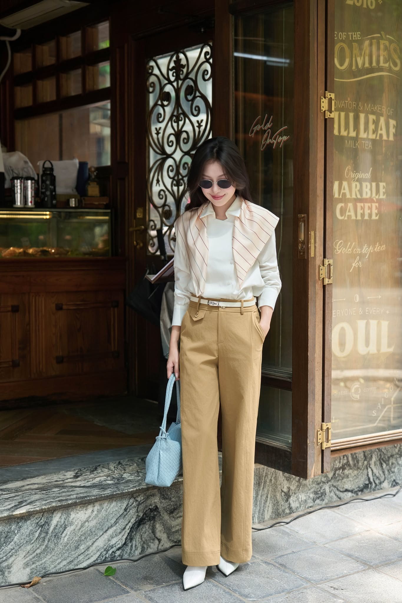 ÁO SƠMI TAY DÀI VẠT CHÉO THÊU NẸP POXI