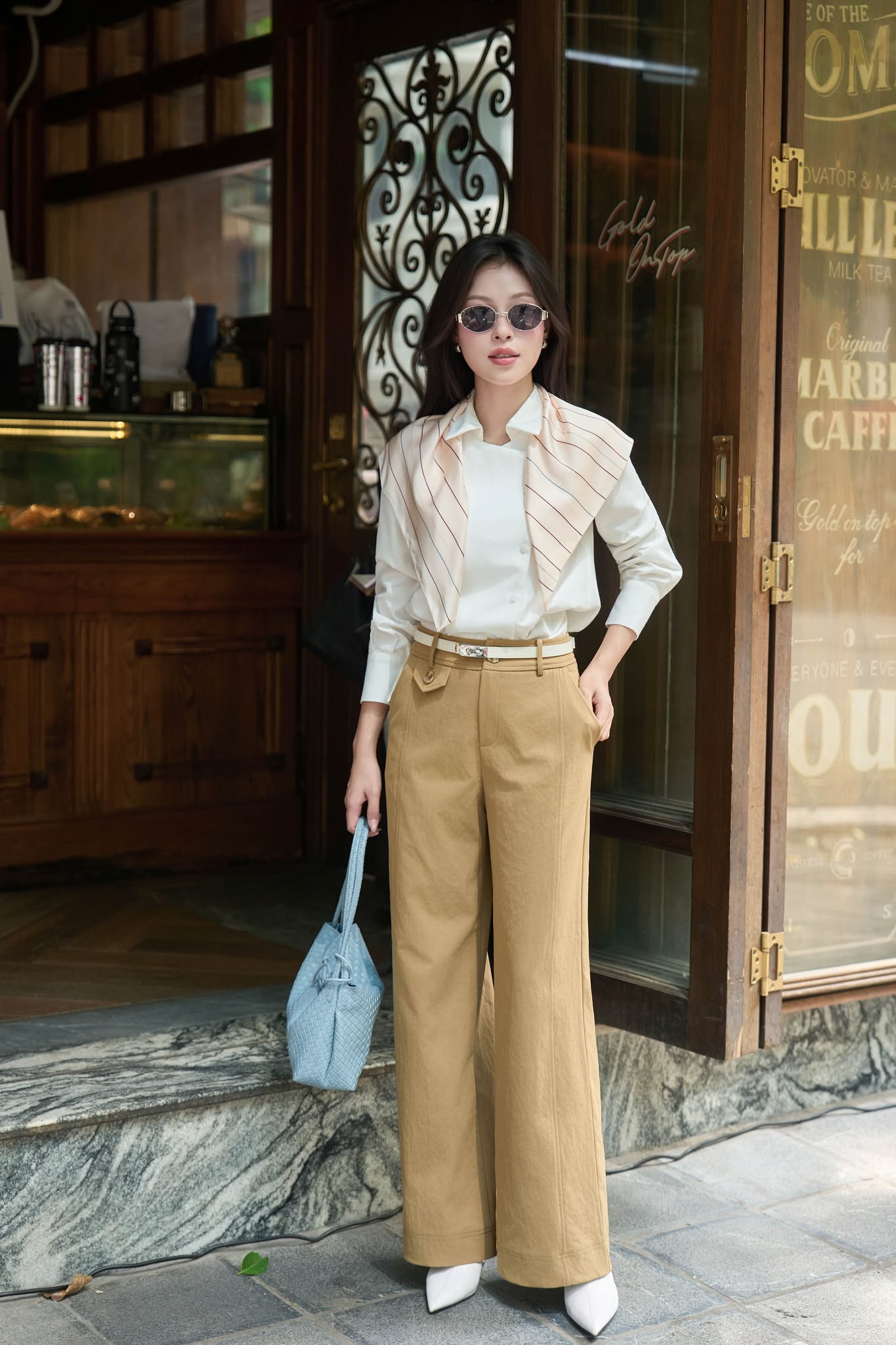 ÁO SƠMI TAY DÀI VẠT CHÉO THÊU NẸP POXI