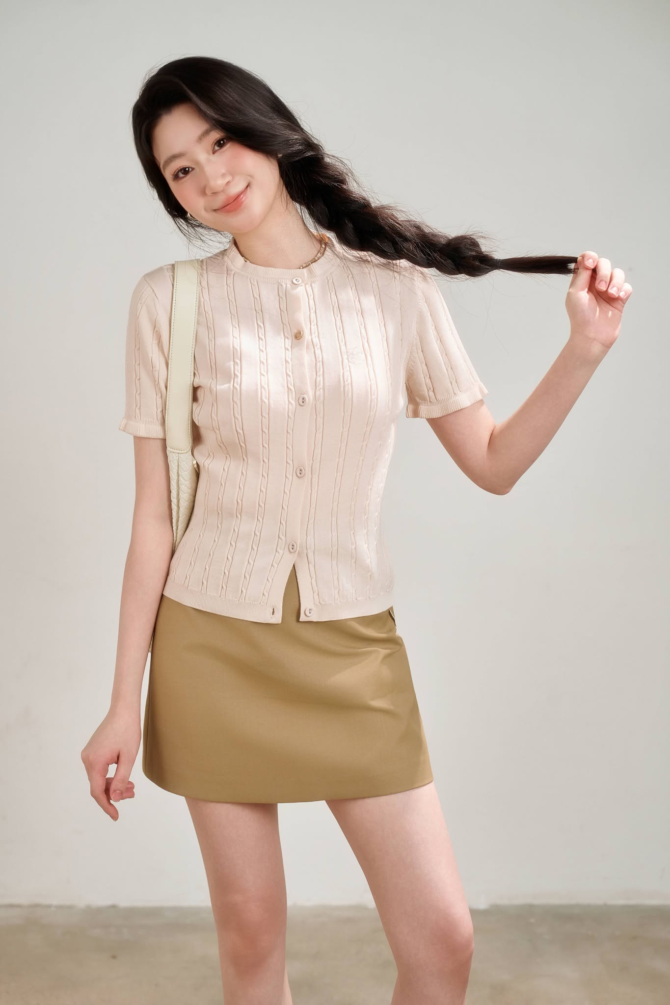 CHÂN VÁY NGẮN CHỮ A KÈM ĐAI DASHA