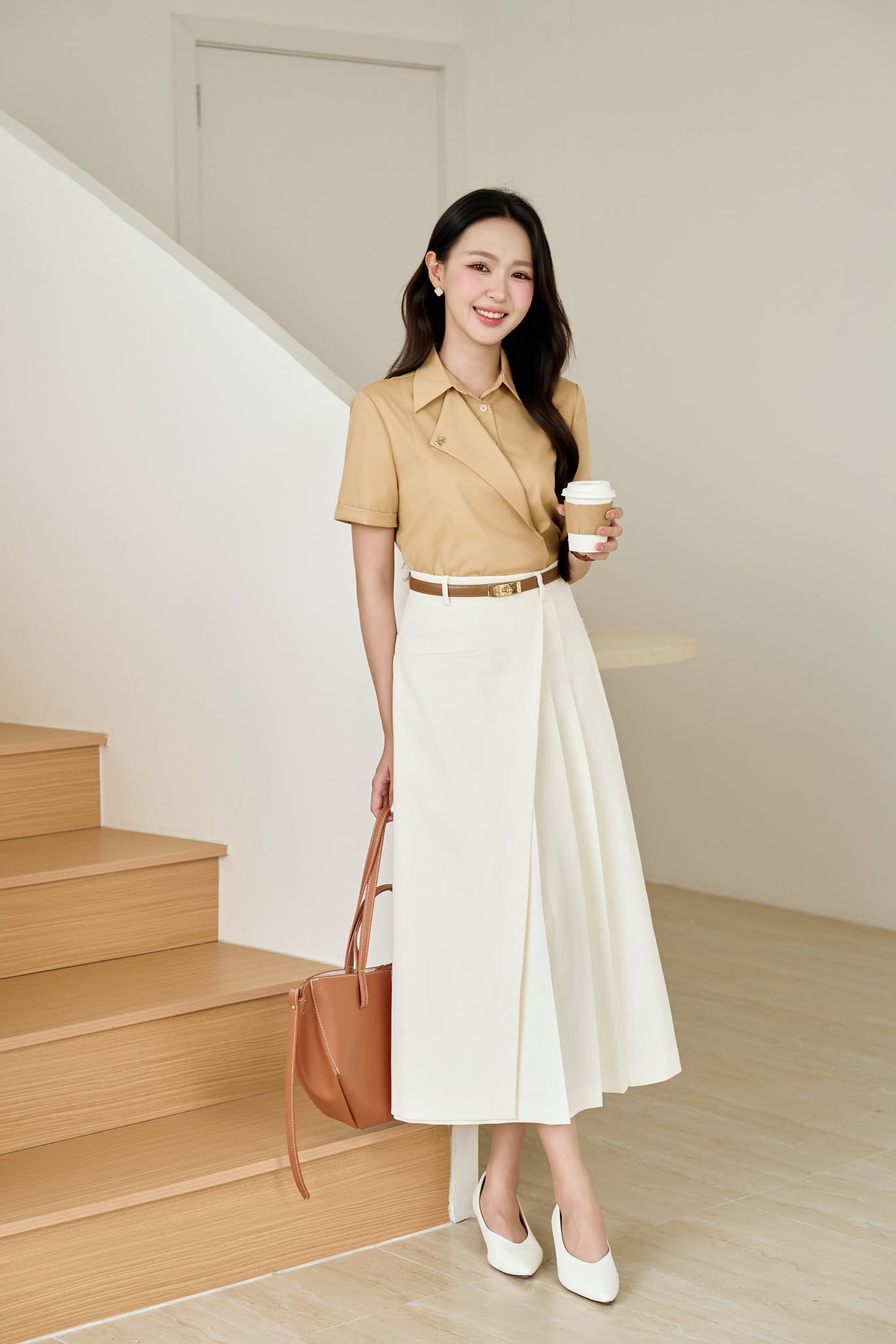 CHÂN VÁY XẾP LY VẠT CHÉO TASHI