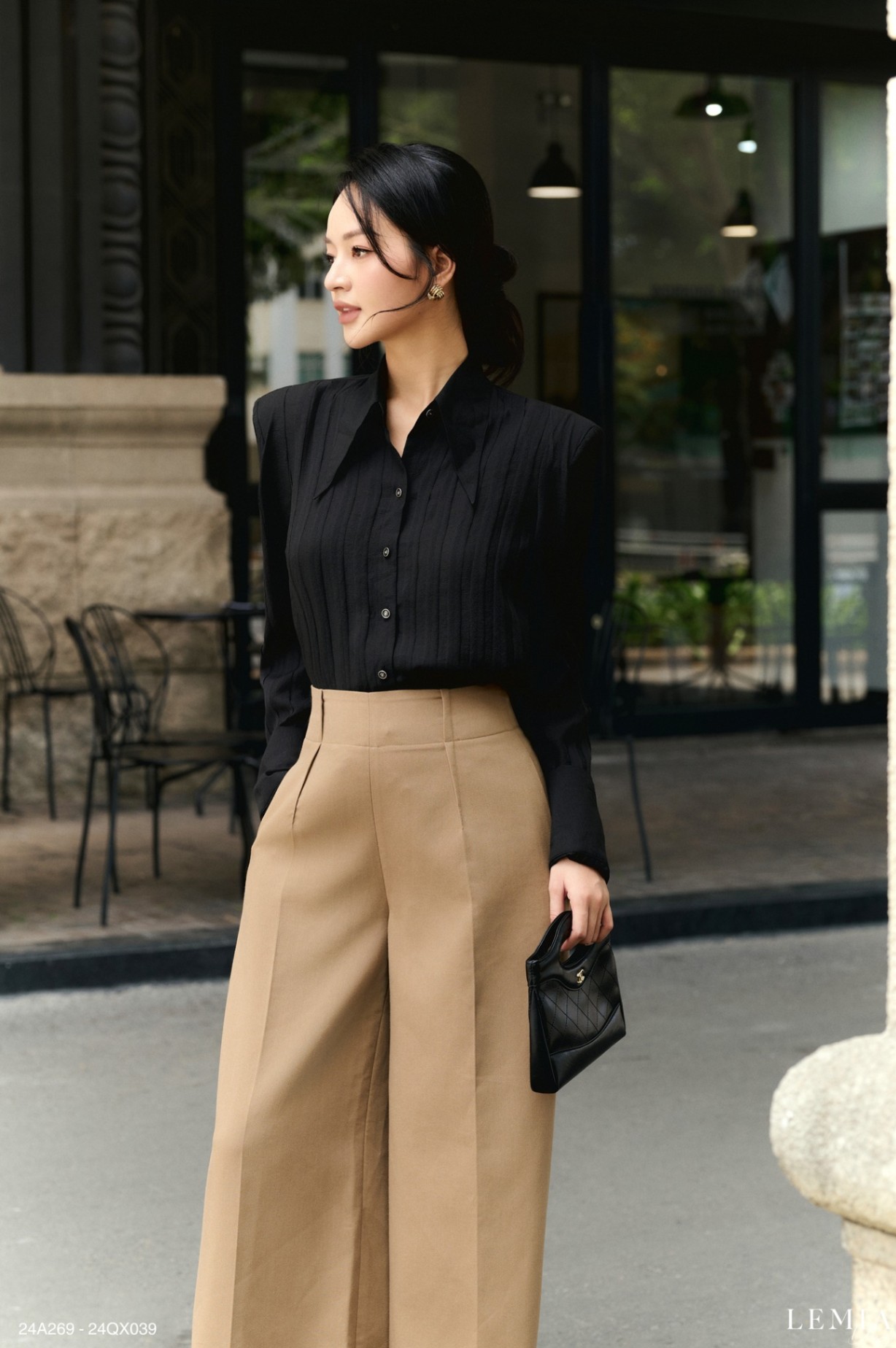 ÁO SM CỔ ĐỨC, XẾP LY