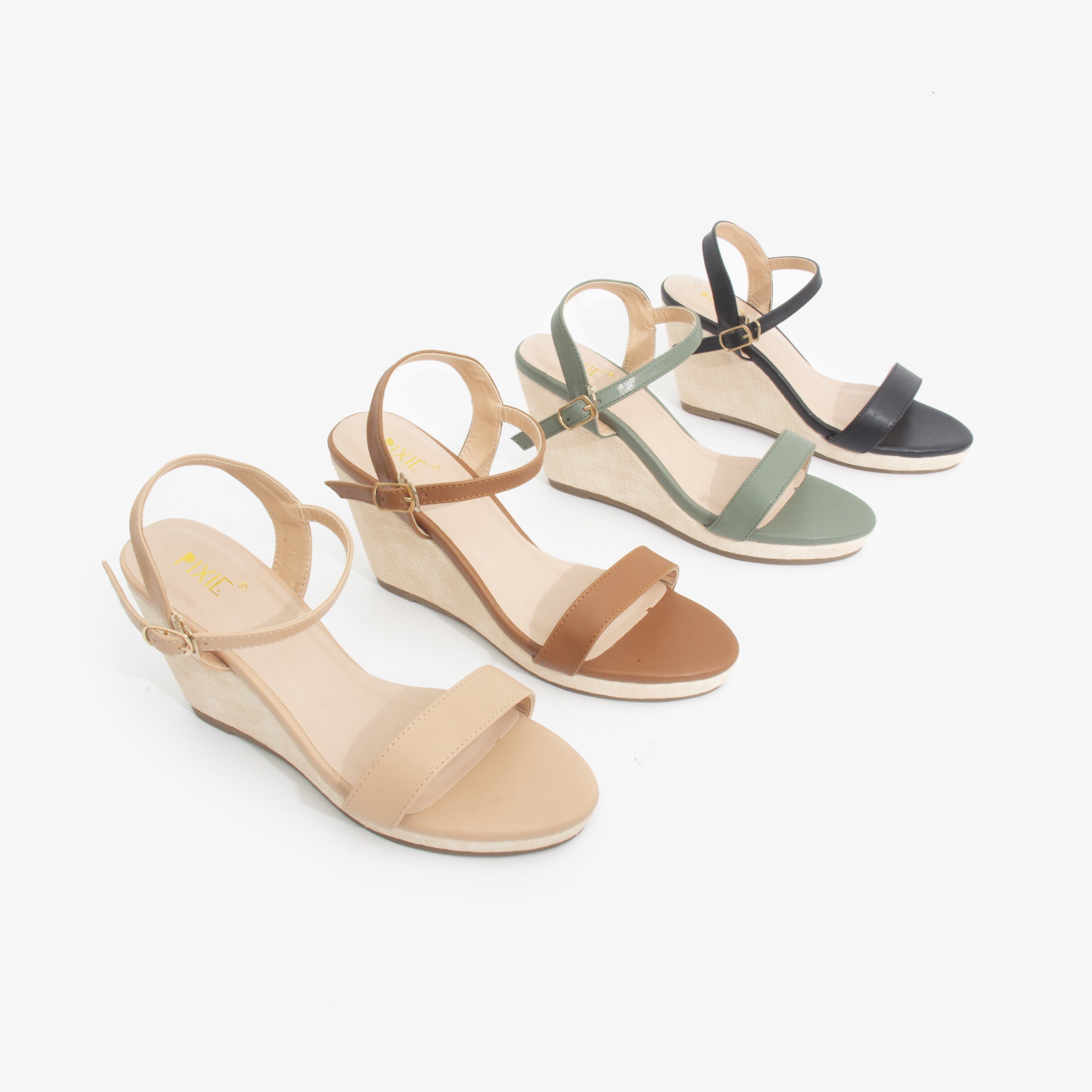 Giày Sandal Đế Xuồng 7cm Quai Ngang X861