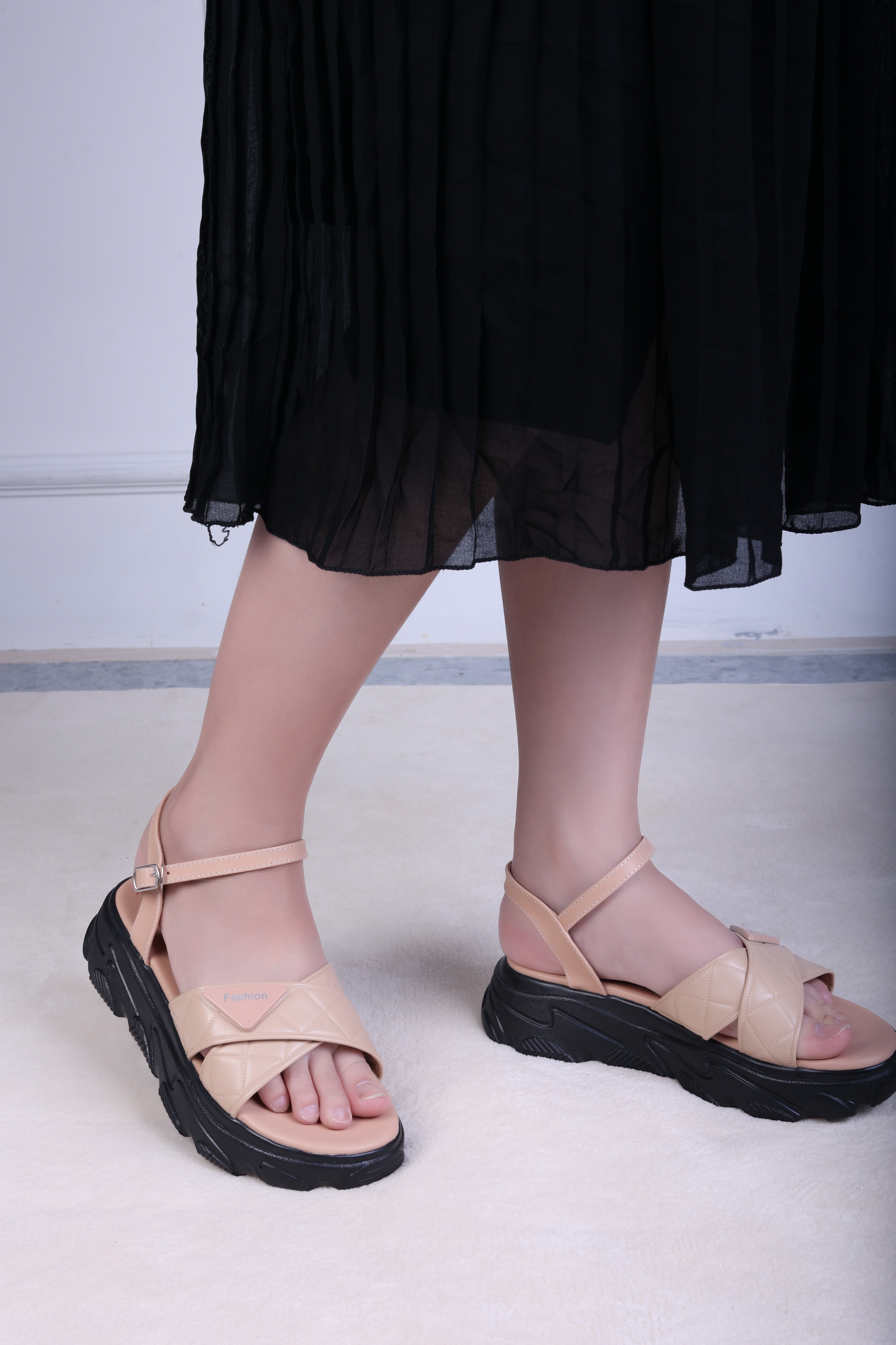 Giày Sandal Xuồng 5cm Quai Chéo H041