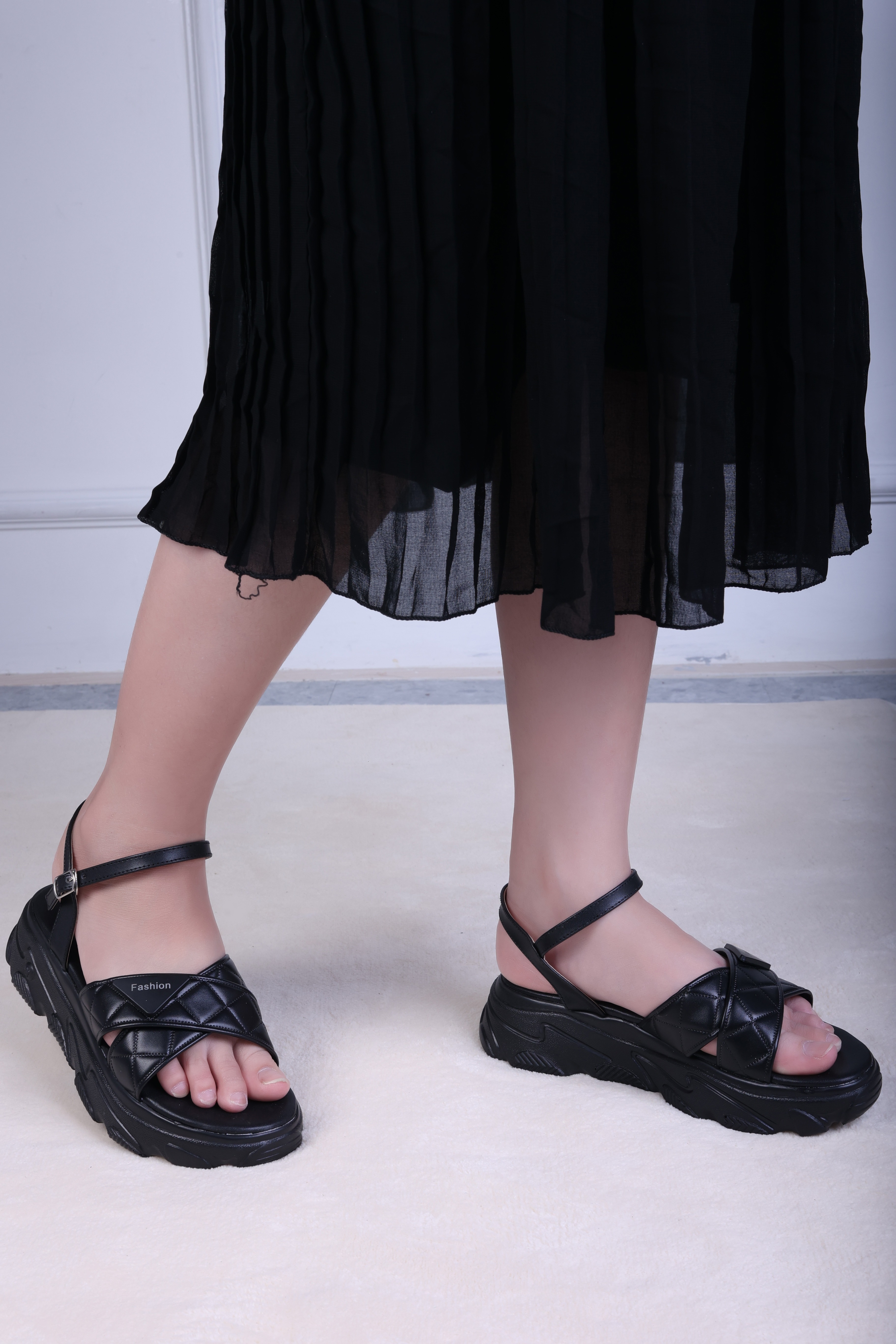 Giày Sandal Xuồng 5cm Quai Chéo H041