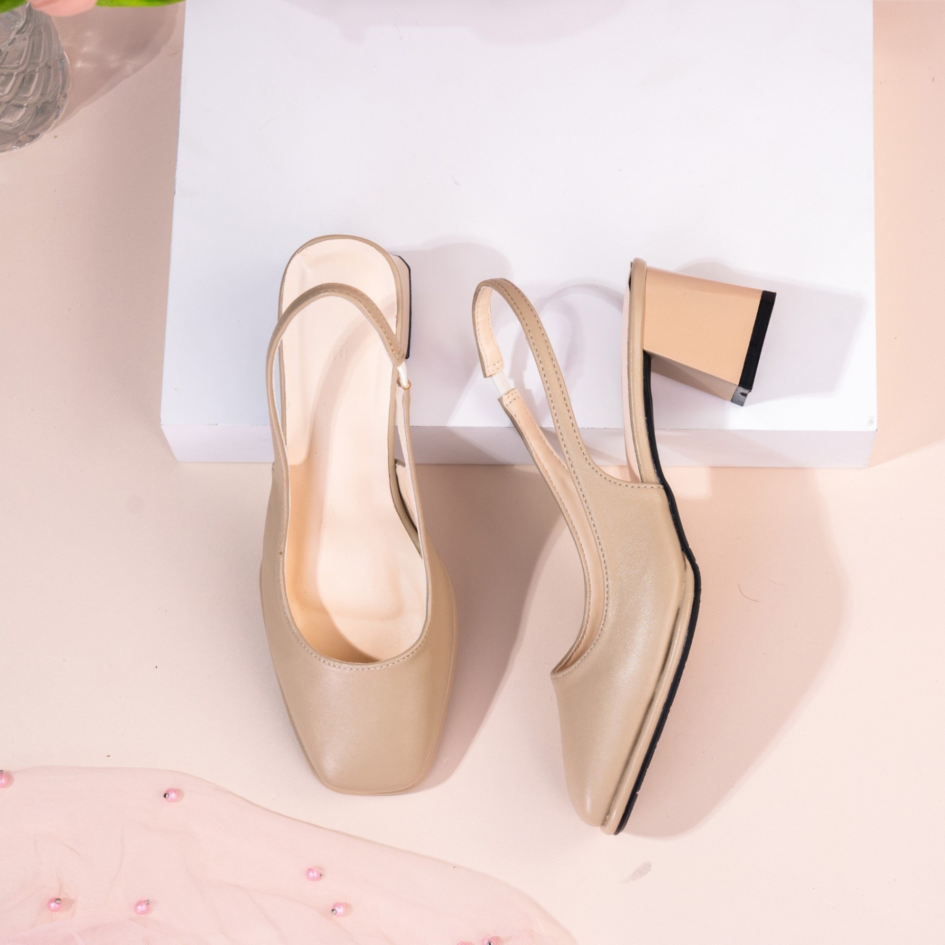 Giày Cao Gót 5cm SlingBack Hậu Phối Thun H304