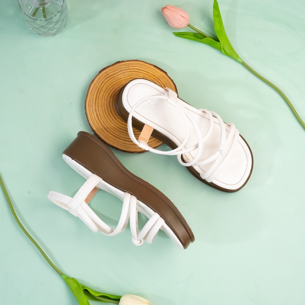 Giày Sandal Đế Xuồng 5cm Quai Chéo Hậu Thun H316