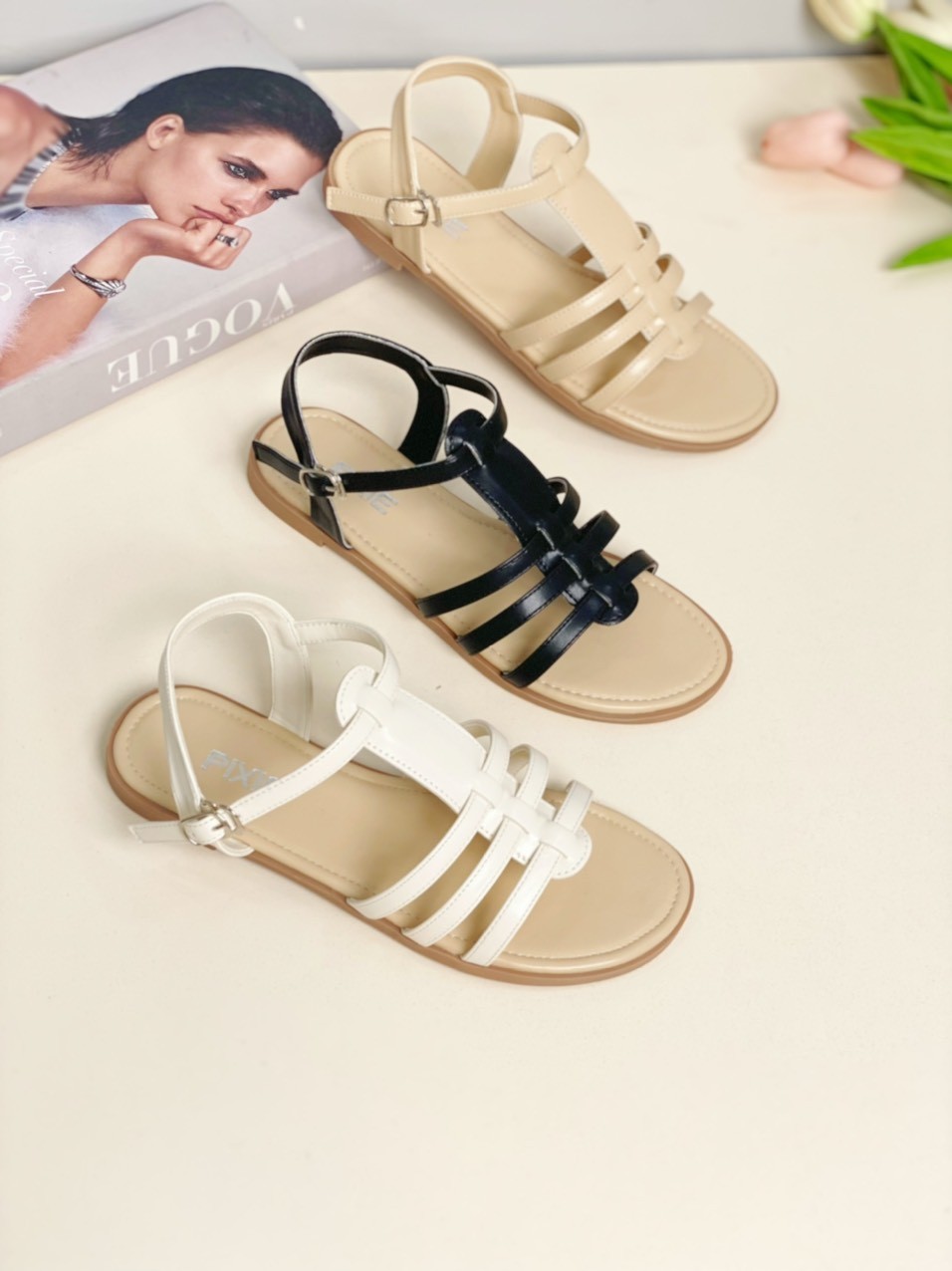 Giày Sandal Bệt Quai Đan Quai Cài Hở Hậu H326