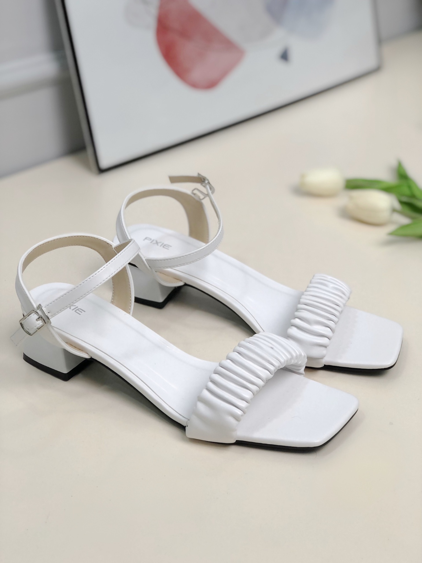 Giày Sandal Cao Gót 3cm Quai Bèo Nhún H330