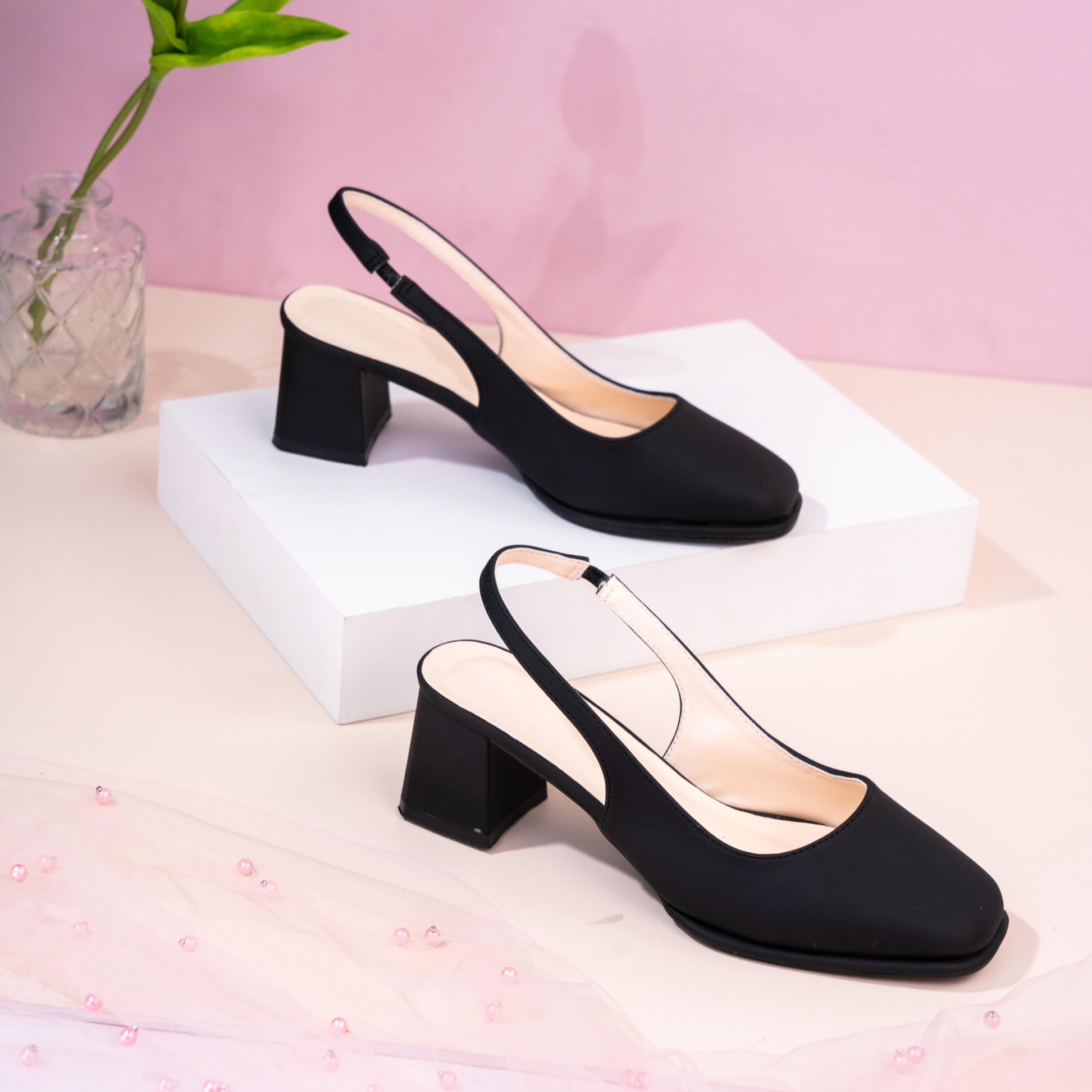 Giày Cao Gót 5cm SlingBack Hậu Phối Thun H304