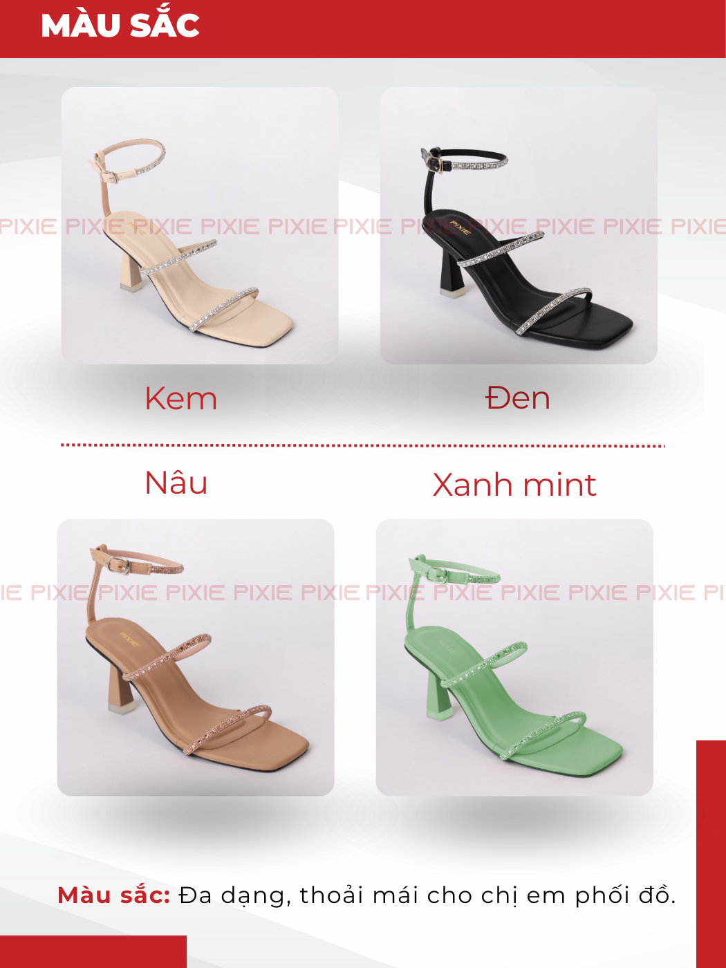 Giày Giày Sandal Cao Gót 8cm Hai Quai Đính Đá H291