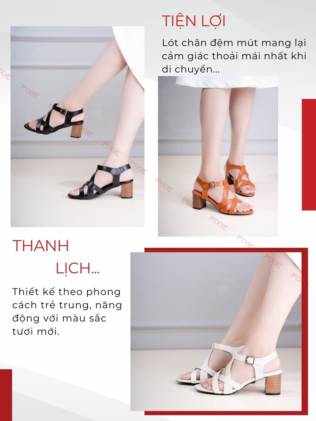 Giày Sandal Cao Gót 5cm Quai Đan Chéo H296