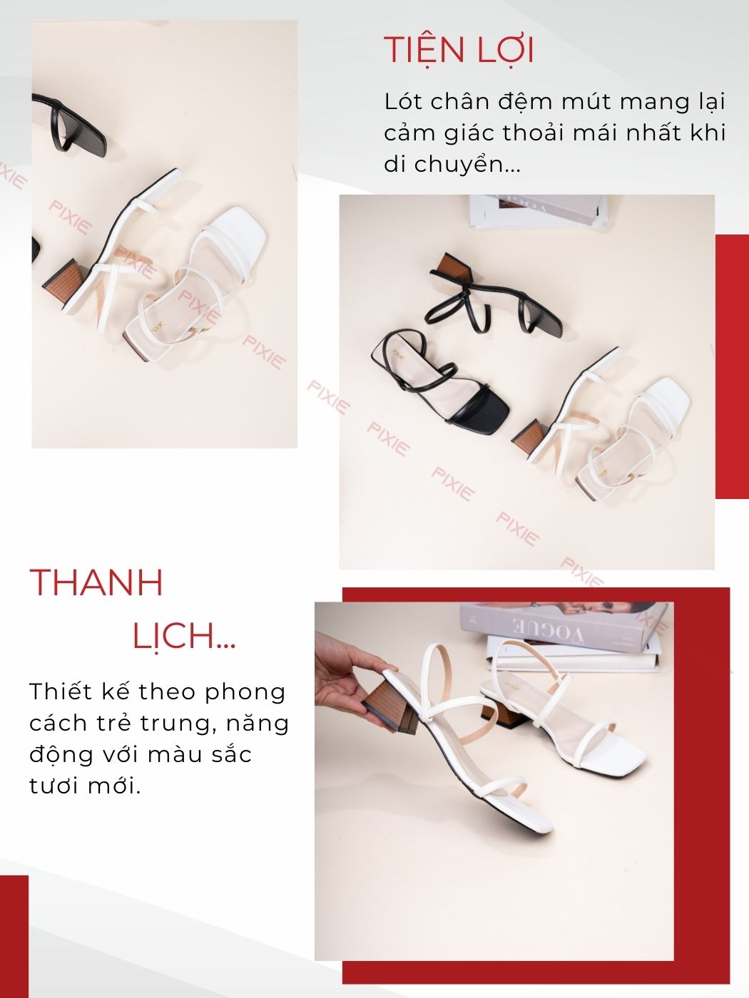 Giày Sandal Cao Gót 3cm Quai Mảnh H290