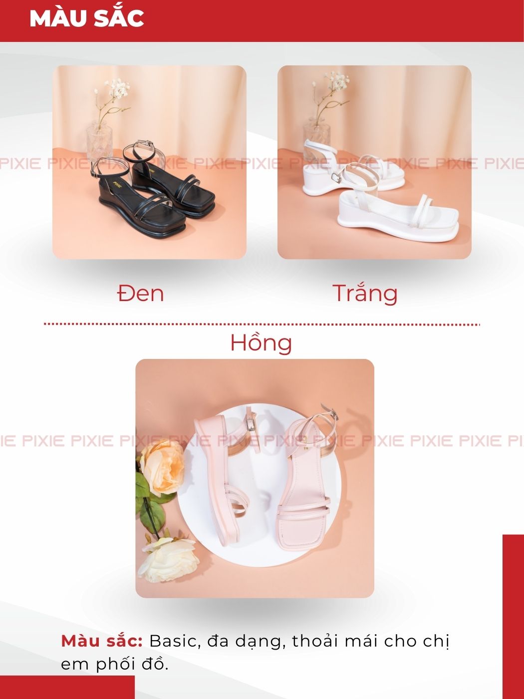 Giày Sandal Đế Xuồng 3cm Hai Quai Mảnh H286