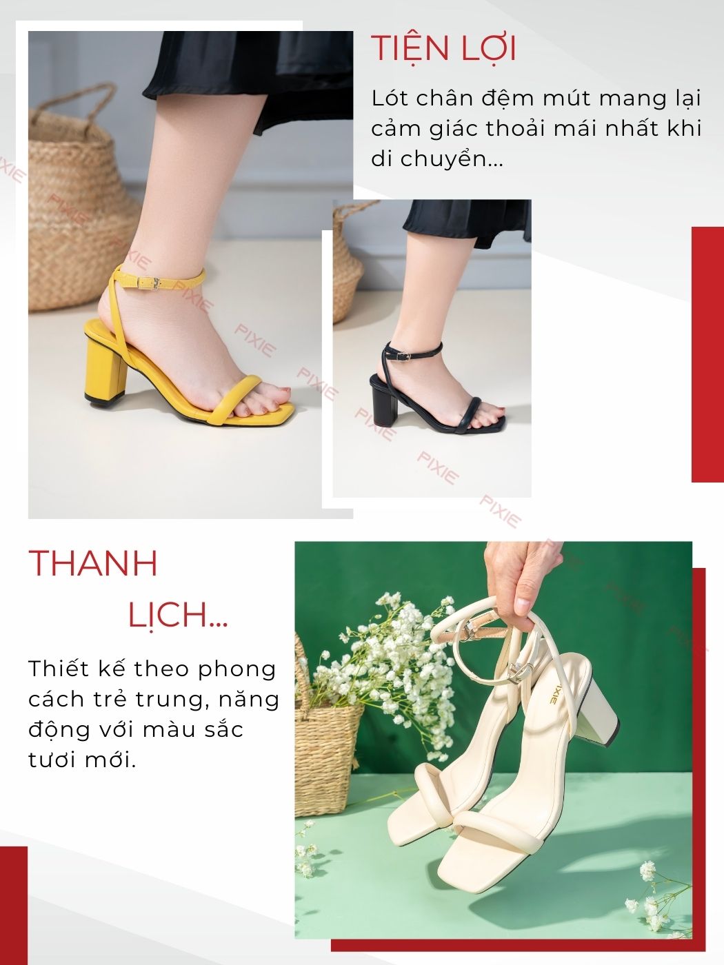 Giày Sandal Cao Gót 7cm Quai Mảnh E283