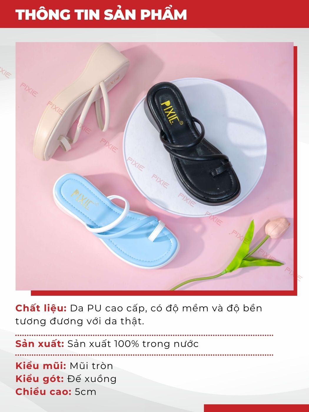 Dép Đế Xuồng 5cm Quai Mảnh Xỏ Ngón E281