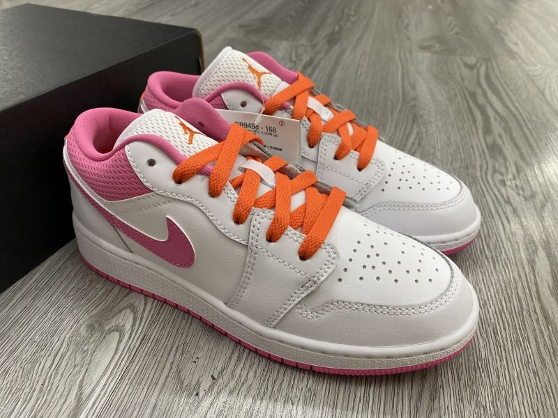 Giày bóng rổ chính hãng Air Jordan 1 Low Pinksicle Orange (GS)/ DR9498-168/ Michael Jordan