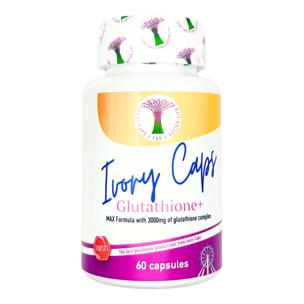 Viên uống trắng da Ivory Caps Glutathione+ 3000mg phiên bản mới 60 viên