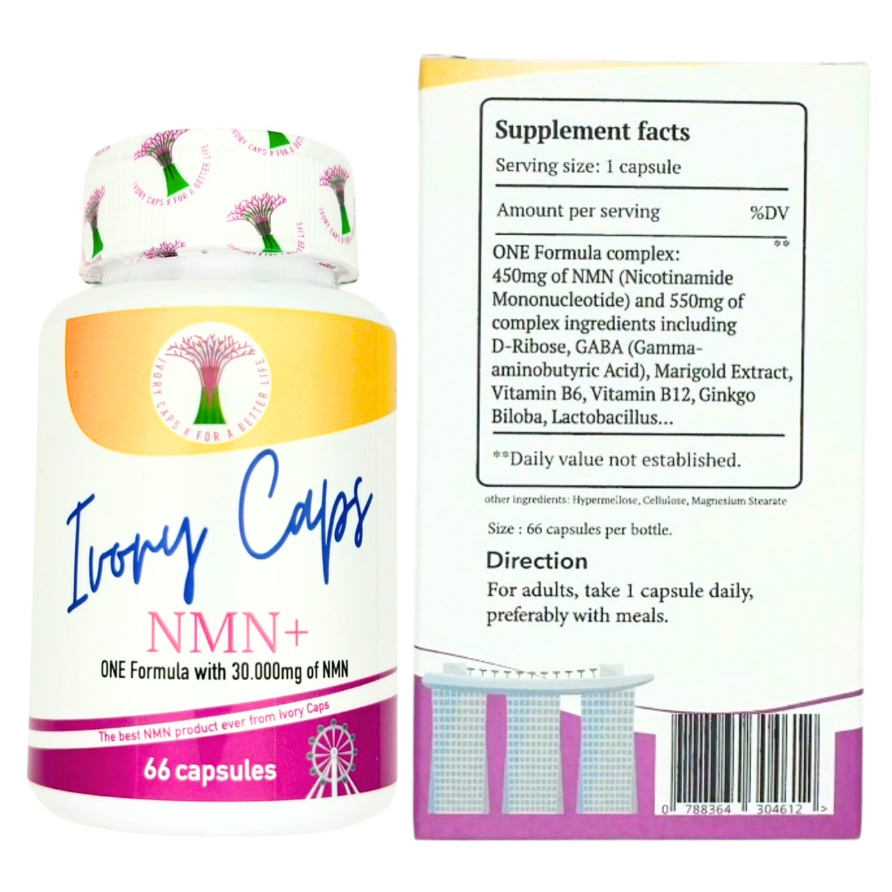 Ivory Caps NMN+ 30.000mg nâng cao sức khoẻ, đảo ngược lão hoá 66 viên