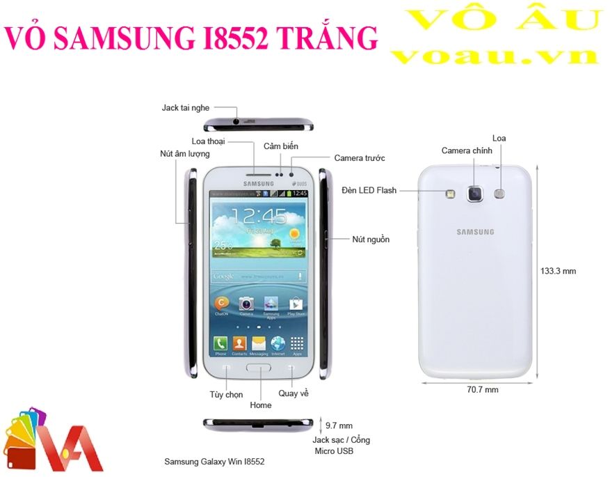 VỎ SAMSUNG GALAXY WIN I8552 MÀU TRẮNG