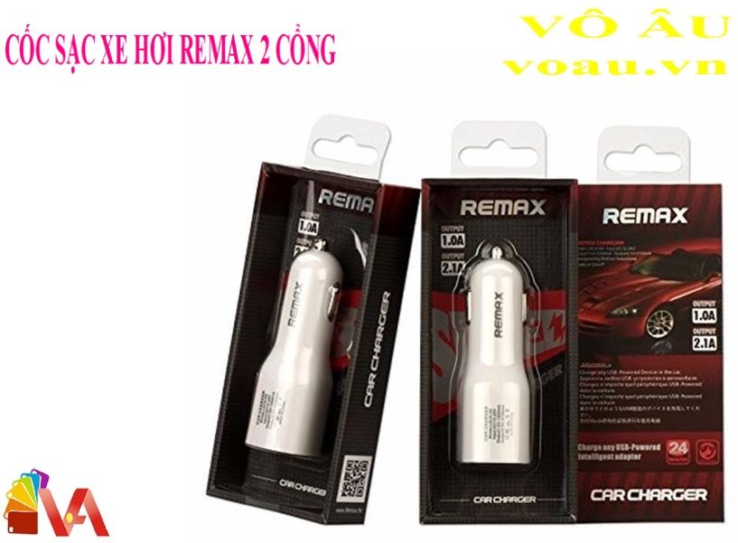 CỐC SẠC XE HƠI 2 CỔNG REMAX