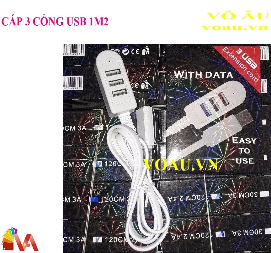 CÁP 3 CỔNG USB 120CM