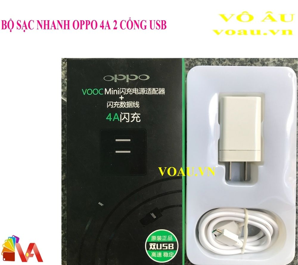 BỘ CỐC CÁP SẠC NHANH OPPO 4A 2 CỔNG USB