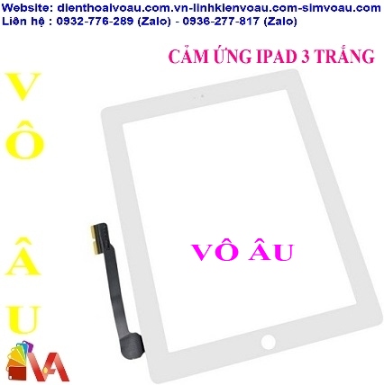 MẶT KÍNH CẢM ỨNG IPAD 3 MÀU TRẮNG