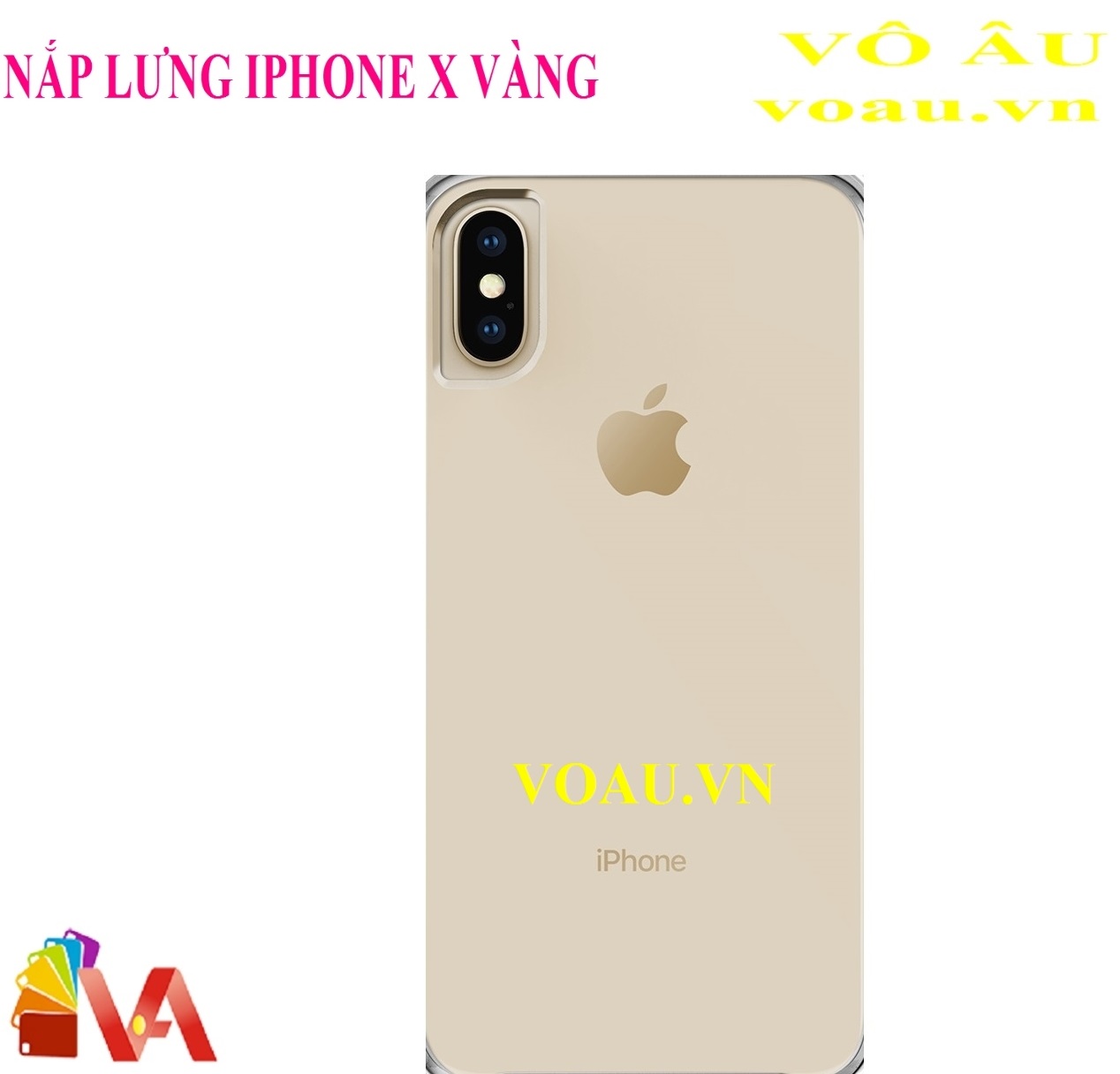 NẮP LƯNG ĐẬY PIN IPHONE X MÀU VÀNG