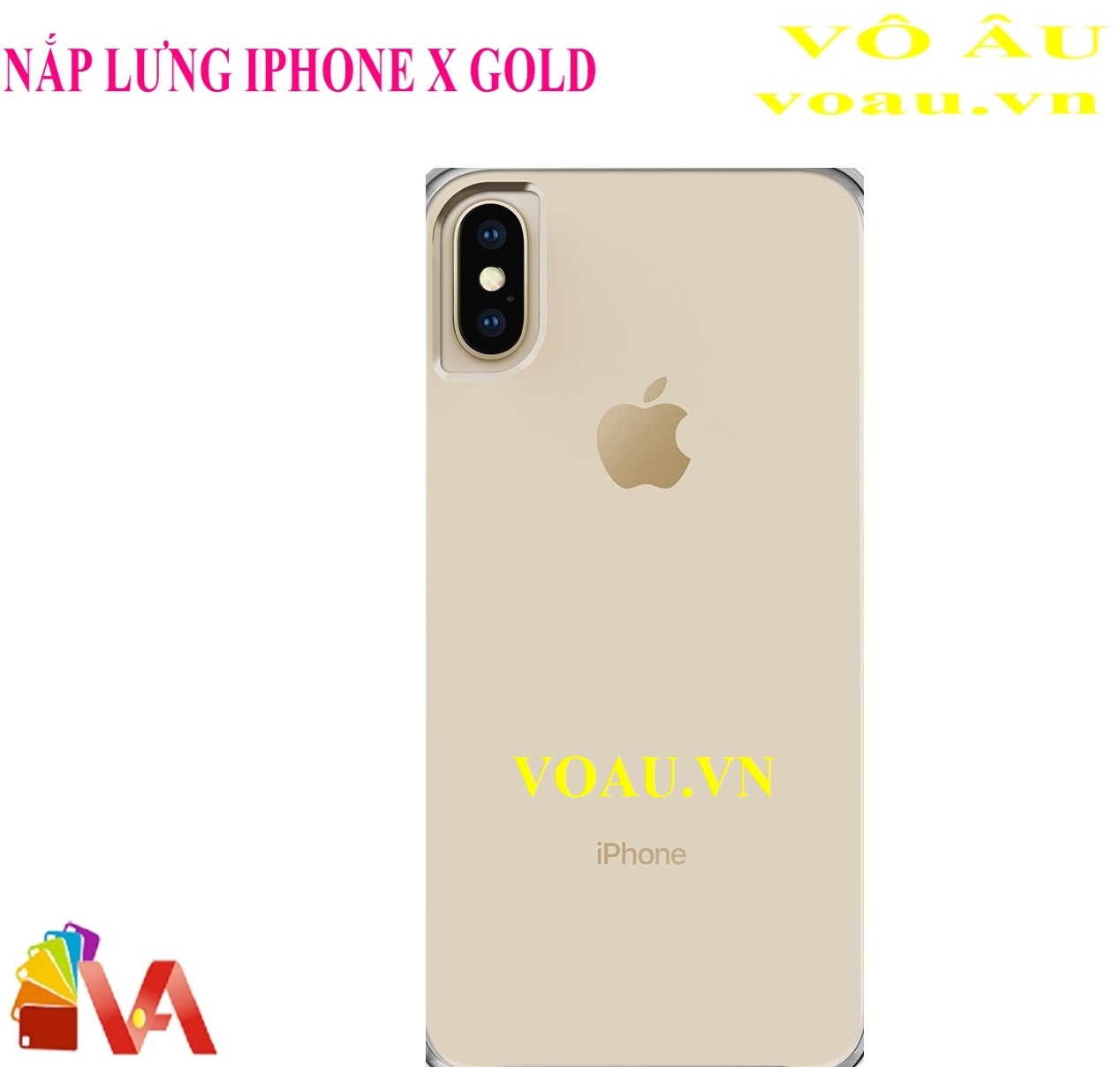 NẮP LƯNG ĐẬY PIN IPHONE X MÀU GOLD