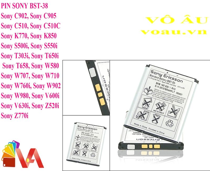 PIN SONY BST-38 C905