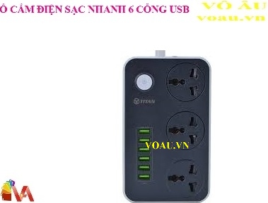 Ổ CẮM ĐIỆN SẠC NHANH 6 CỔNG USB