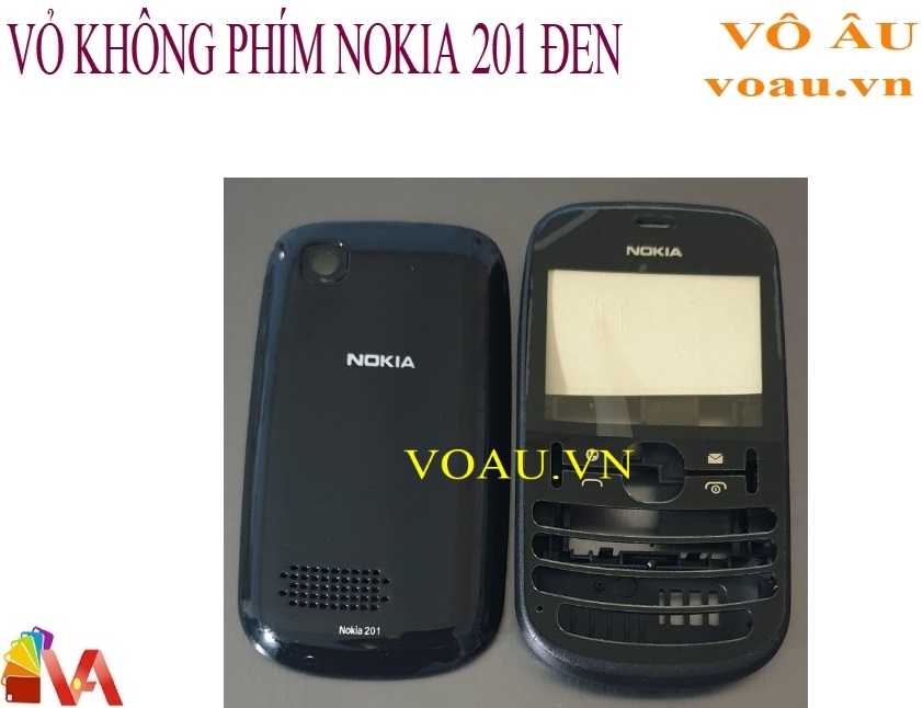 VỎ KHÔNG PHÍM NOKIA 201 MÀU ĐEN