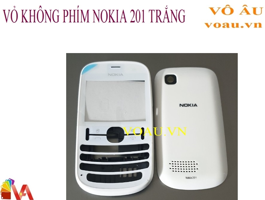 VỎ KHÔNG PHÍM NOKIA 201 MÀU TRẮNG