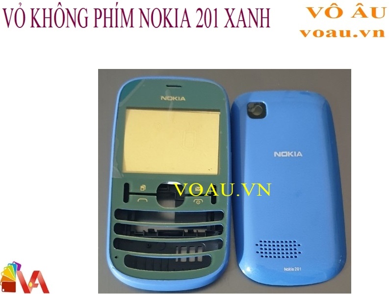 VỎ KHÔNG PHÍM NOKIA 201 MÀU XANH