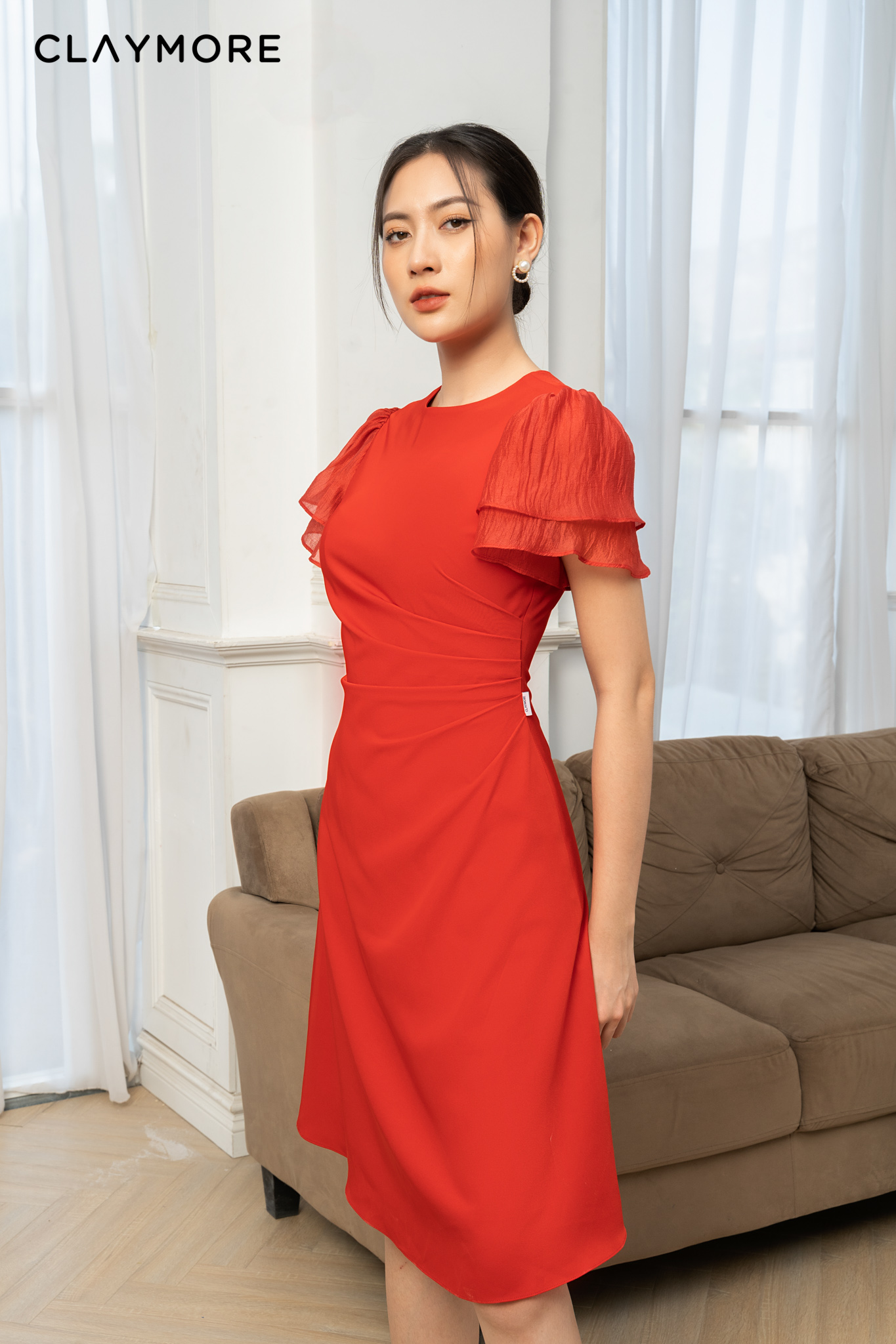 Váy xếp ly ngực ly eo cộc tay - Đầm, váy nữ | ThờiTrangNữ.vn