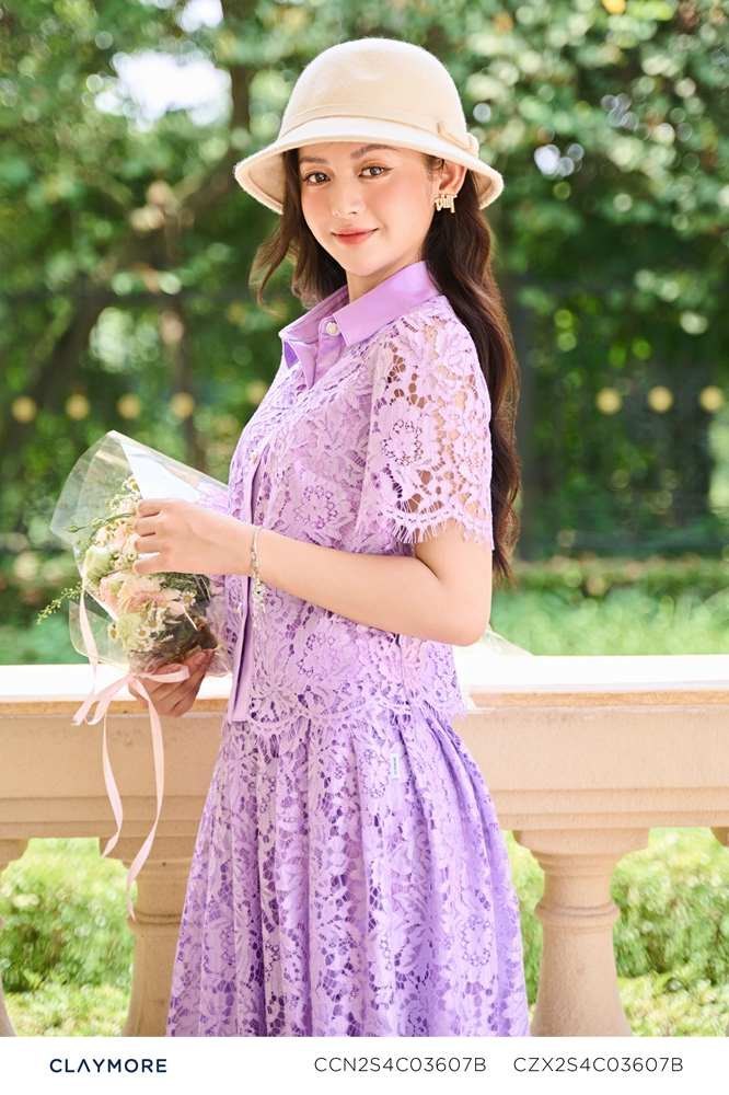 Sơ mi ren phối lụa