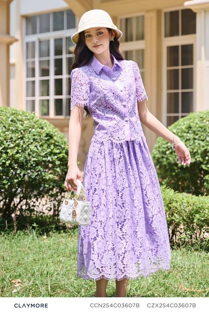 Sơ mi ren phối lụa