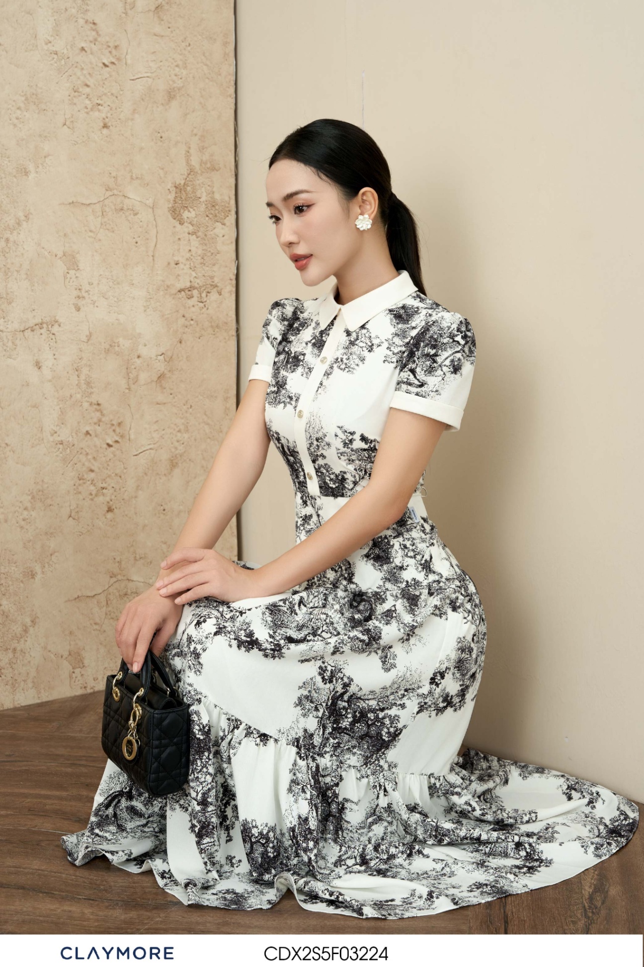 Đầm cổ đức 3 tầng